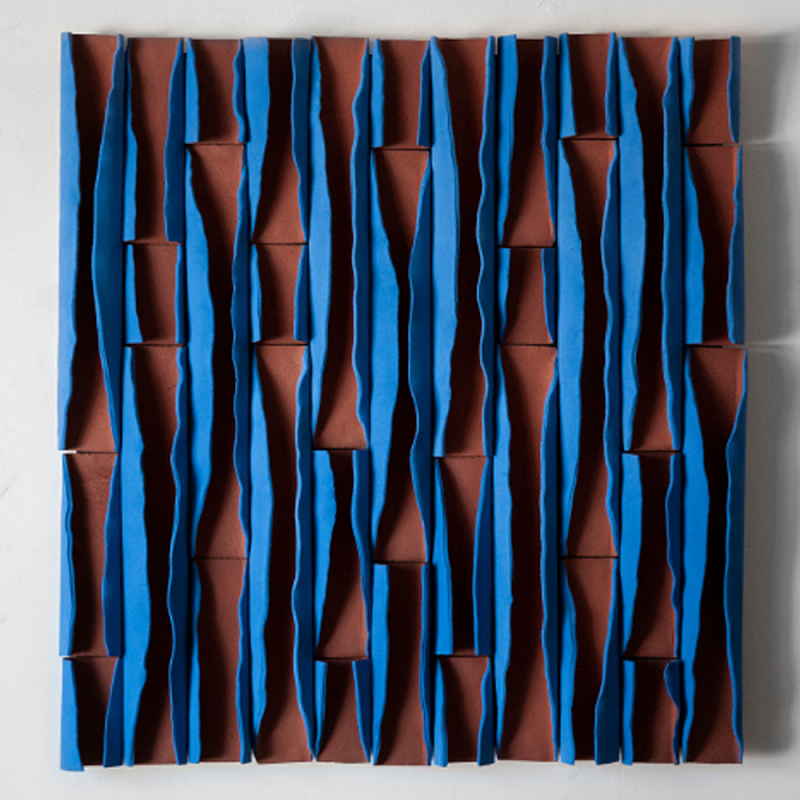 Объемное фактурное панно Metropolis Terracotta and Blue Синий Терракотовый в Брянске | Loft Concept 