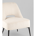 Кресло лаунж Бостон велюр рельефный молочный на черных ножках варинант исполнения - 2 | Loft Concept в Брянске