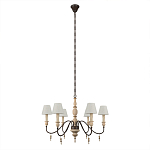 Люстра на металлическом основании с 6-ю белыми тканевыми абажурами Terrain варинант исполнения - 1 | Loft Concept в Брянске