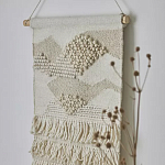 Панно из шерсти и хлопка с узором Beige Calista Serene варинант исполнения - 6 | Loft Concept в Брянске