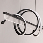 Люстра линейная черного цвета с волнообразным металлическим элементом Luke Lampco Tracer Lamp варинант исполнения - 7 | Loft Concept в Брянске