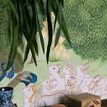 Обои ручная роспись Dandaka Glades Original colourway on painted Xuan paper варинант исполнения - 2 | Loft Concept в Брянске