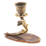 Подсвечник бронзовый из натурального камня агат Stone Candlestick варинант исполнения - 2 | Loft Concept в Брянске