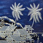 Картина ручная вышивка бисером Ночной пейзаж Night Boat Bay варинант исполнения - 3 | Loft Concept в Брянске