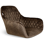 Барный стул со спинкой и подлокотниками на 4-х черных ножках Douglas Rhombus Коричневый Велюр варинант исполнения - 2 | Loft Concept в Брянске