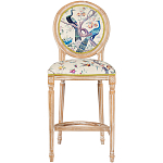 Барный стул из массива бука с изображением птиц и цветов  Beige Green Chinoiserie Garden Chair варинант исполнения - 1 | Loft Concept в Брянске