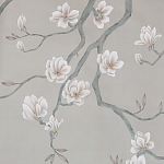 Обои ручная роспись Magnolia Canopy Original Colourway on Oyster Shell metallic silk варинант исполнения - 1 | Loft Concept в Брянске