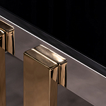 Консоль в современном стиле с черной стекляной столешницей Console with Black Glass варинант исполнения - 2 | Loft Concept в Брянске