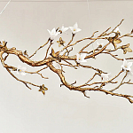 Люстра в виде золотой ветки с цветами Glass Flower Pendant Light варинант исполнения - 7 | Loft Concept в Брянске