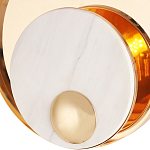 Бра с круглым плафоном из белого мрамора и золотистым металлическим обрамлением  Ginger & Jagger варинант исполнения - 2 | Loft Concept в Брянске