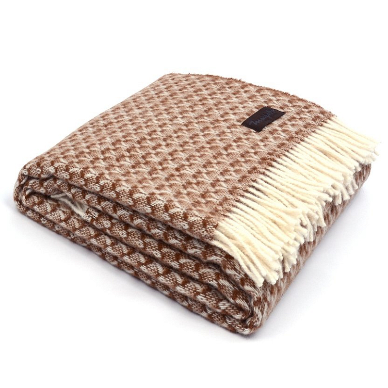 Плед BRIAS TRIANGLE 1200 Marzotto Бежево-серый Коричневый в Брянске | Loft Concept 