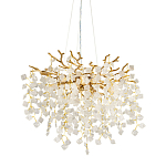 Люстра подвесная золотого цвета с декоративными ветвями и прозрачными рельефными подвесками FAIRYTREE Light варинант исполнения - 1 | Loft Concept в Брянске