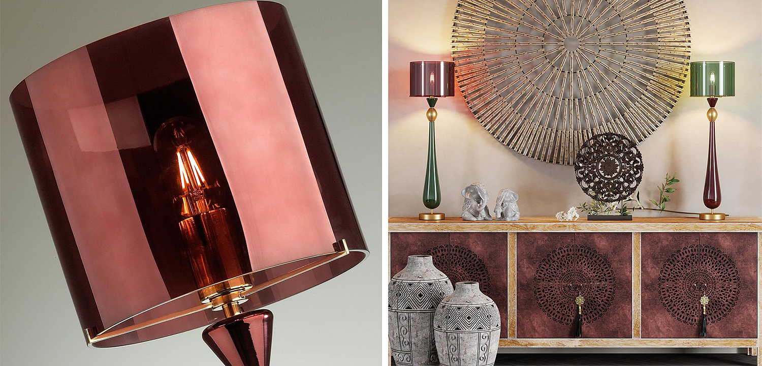 Настольная лампа Roser Burgundy Table Lamp Настольная лампа Roser Burgundy Table Lamp - Loft-Concept в Брянске