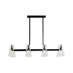 Люстра светодиодная с 8-ю прозрачными плафонами из акрила и стали Glass Cylinder Black варинант исполнения - 4 | Loft Concept в Брянске