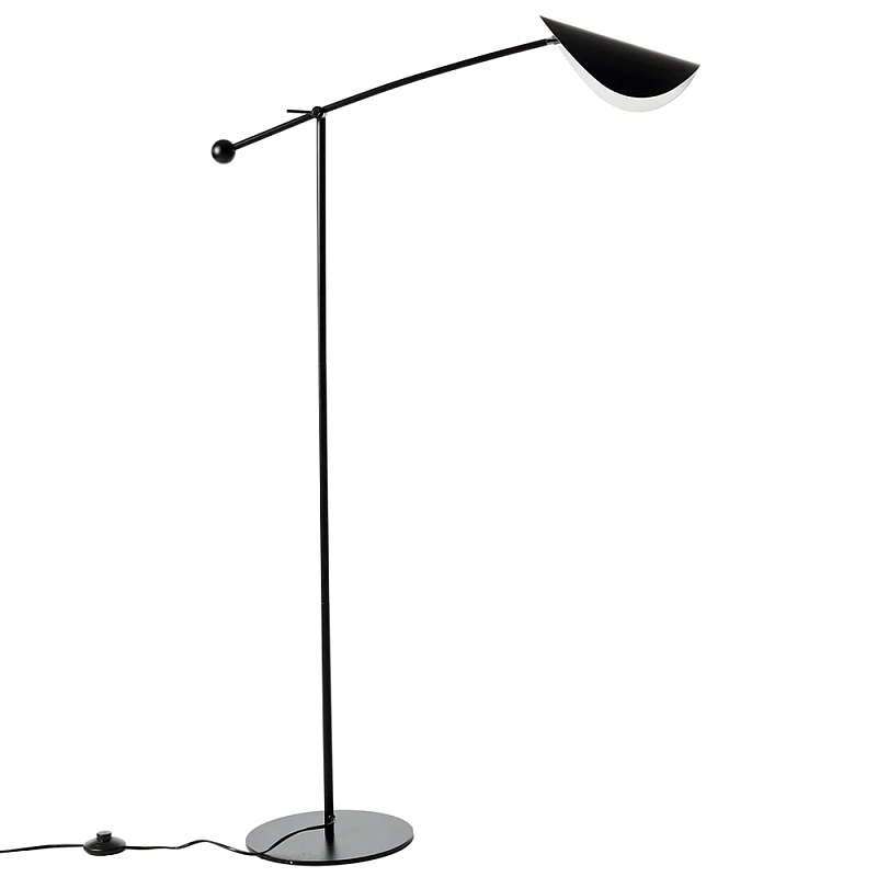 Торшер с поворотным плафоном Aracea Black Floor Lamp Черный Торшер с поворотным плафоном Aracea Black Floor Lamp Черный в Брянске | Loft Concept