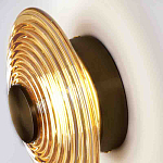 Бра с рельефным круглым плафоном янтарного цвета Savio Glass Disc Light варинант исполнения - 2 | Loft Concept в Брянске