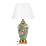 Настольная лампа бирюзовая с цветочным принтом Turquoise Flight варинант исполнения - 1 | Loft Concept в Брянске