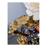 Ваза из фарфора черная с цветочной росписью и бронзовыми элементами Spring Garden варинант исполнения - 4 | Loft Concept в Брянске