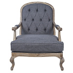 Кресло с пуфом с мягкой обивкой из льна Edward Armchair grey варинант исполнения - 1 | Loft Concept в Брянске