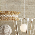 Подвесной светильник в форме купола с декором из круглых деревянных бусин White Wooden Beads Chandelier варинант исполнения - 5 | Loft Concept в Брянске