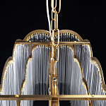 Люстра прямоугольная на цепях с прозрачными трубками и волнистым краем Nembus варинант исполнения - 10 | Loft Concept в Брянске