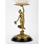 Чаша стеклянная прозрачная на бронзовой подставке с фигуркой девушки Eden Garden варинант исполнения - 2 | Loft Concept в Брянске