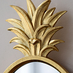 Зеркало овальной формы с золотистой рамкой и декоративной верхушкой в виде ананаса Pineapple Shine  варинант исполнения - 3 | Loft Concept в Брянске