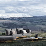 Дизайнерский кофейный стол из дерева с керамической столешницей уличный SWAY Coffee Table варинант исполнения - 7 | Loft Concept в Брянске