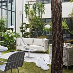 Диван садовый с плетеными ремешками и спинкой  Kleo варинант исполнения - 8 | Loft Concept в Брянске