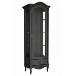 Витрина черная однодверная из массива бука с 4-мя полками и ящиком Black Provence варинант исполнения - 1 | Loft Concept в Брянске