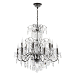 Люстра с хрустальными подвесками и металлическим основанием Диаметр 80 см Rococo Iron & Crystal Chandelier варинант исполнения - 1 | Loft Concept в Брянске