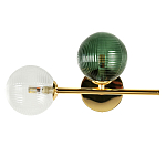 Бра с рифлёными шарообразными плафонами прозрачного и зелёного цвета Bolle Multi Color hanging lamp варинант исполнения - 1 | Loft Concept в Брянске