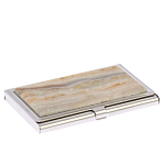 Визитница карманная металлическая с накладкой из натурального камня Агат Stone Business Card Holders  варинант исполнения - 2 | Loft Concept в Брянске