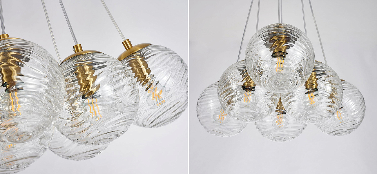 Люстра Perforated Glass Bubbles 6 ламп Люстра Perforated Glass Bubbles 6 ламп - Loft-Concept в Брянске