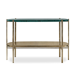 Консоль овальной формы золотая с полкой для хранения Craig варинант исполнения - 1 | Loft Concept в Брянске