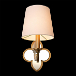 Бра с белым текстильным абажуром и декоративным основанием в виде четырехлистника с зеркальной вставкой Vitorino варинант исполнения - 19 | Loft Concept в Брянске