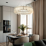 Круглая люстра с декором из рельефного стекла Cassian Relief Glass Chandelier 80 варинант исполнения - 3 | Loft Concept в Брянске