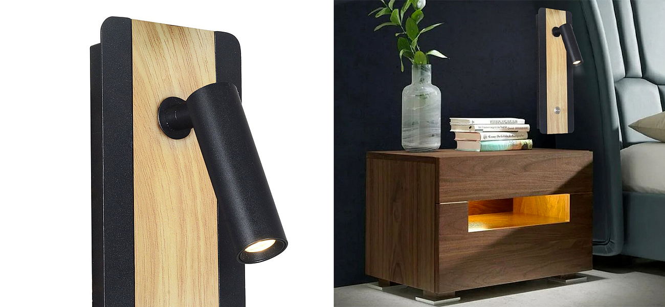 Бра с поворотным спотом GAVIN WOOD Light Бра с поворотным спотом GAVIN WOOD Light - Loft-Concept в Брянске
