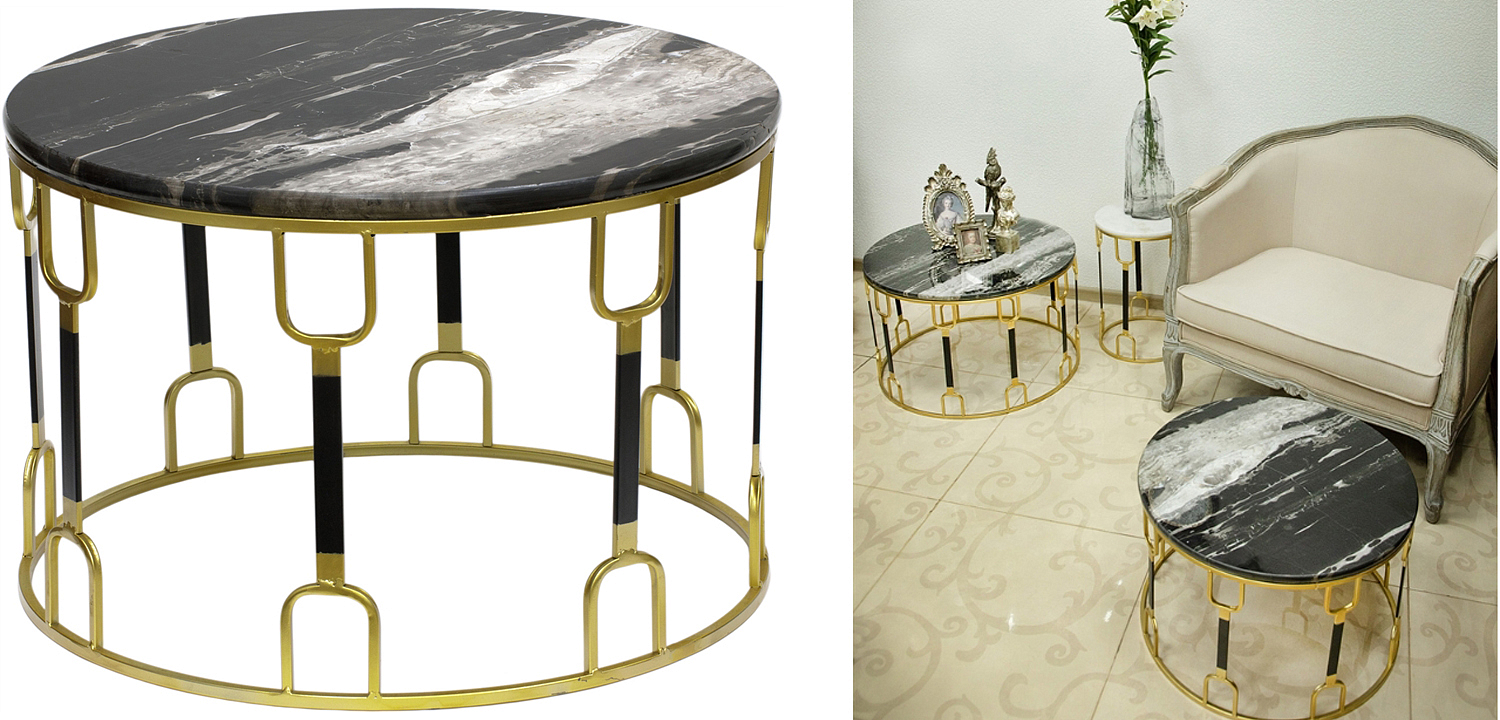 Приставной стол Dorius Side Table black marble Приставной стол Dorius Side Table black marble - Loft-Concept в Брянске