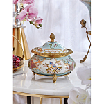 Шкатулка с крышкой из голубого фарфора с риунком птиц и цветов Blue Garden варинант исполнения - 3 | Loft Concept в Брянске