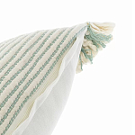 Чехол на подушку мятного цвета с бахромой и объемным узором Ethnic mix варинант исполнения - 3 | Loft Concept в Брянске