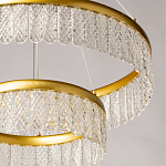 Люстра двухъярусная с золотого цвета и прозрачными подвесками Pettico варинант исполнения - 9 | Loft Concept в Брянске