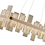 Люстра подвесная прямоугольная с рифлёными прозрачными элементами и золотым основанием Aurea Vista варинант исполнения - 2 | Loft Concept в Брянске