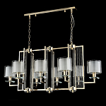 Люстра прямоугольной формы с 8-ю цилиндрическими плафонами из стекла Laurent варинант исполнения - 8 | Loft Concept в Брянске