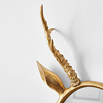 Овальное зеркало с декором оленьи рога Golden Deer Mirror варинант исполнения - 3 | Loft Concept в Брянске