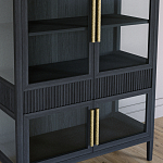 Витрина Primo со стеклянными фасадами и 2 ящиками Черный дуб варинант исполнения - 3 | Loft Concept в Брянске