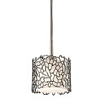 Подвесной светильник с цилиндрическим белым плафоном с ажурным узором цвета олово Kichler варинант исполнения - 1 | Loft Concept в Брянске