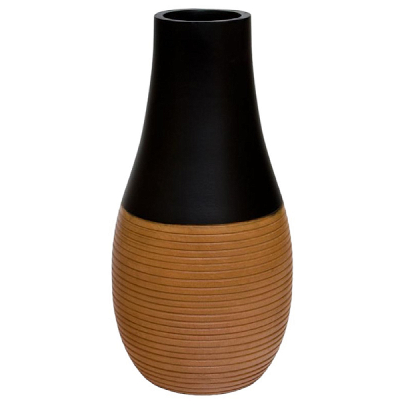 Ваза деревянная Vase of Thailand 1 Черный Светло-коричневый  в Брянске | Loft Concept 