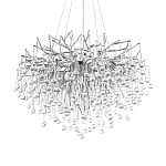 Люстра подвесная с прозрачными стеклянными подвесками в форме капель Диаметр 80 см Droplet Chandelier варинант исполнения - 7 | Loft Concept в Брянске