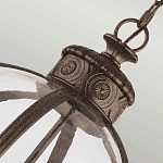 Подвесной светильник бронзового цвета с прозрачным стеклянным плафоном в форме шара в индустриальном стиле на цепи 4 лампы Feiss варинант исполнения - 5 | Loft Concept в Брянске